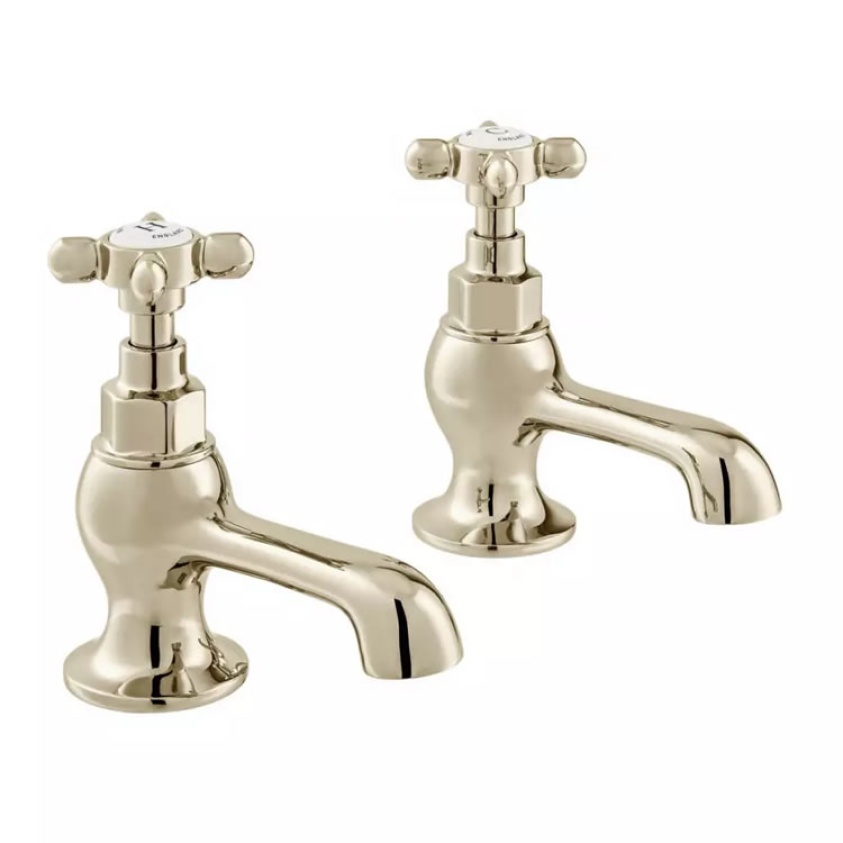 Cutout image of Booth & Co. Axbridge Cross Nickel Basin Pillar Taps